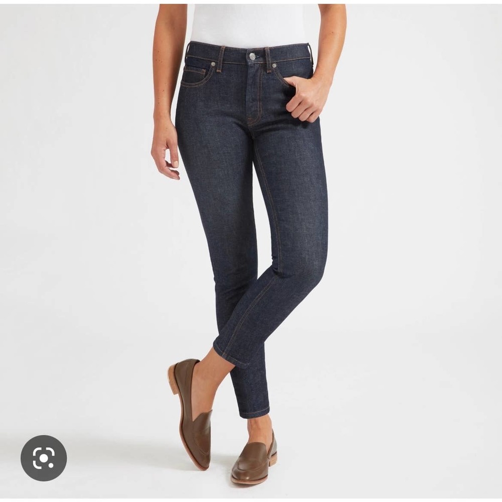 NWT Everlane Ankle Mid Rise Skinny Jeans Dark Indigo Wash Size 24 - Picture 1 of 7